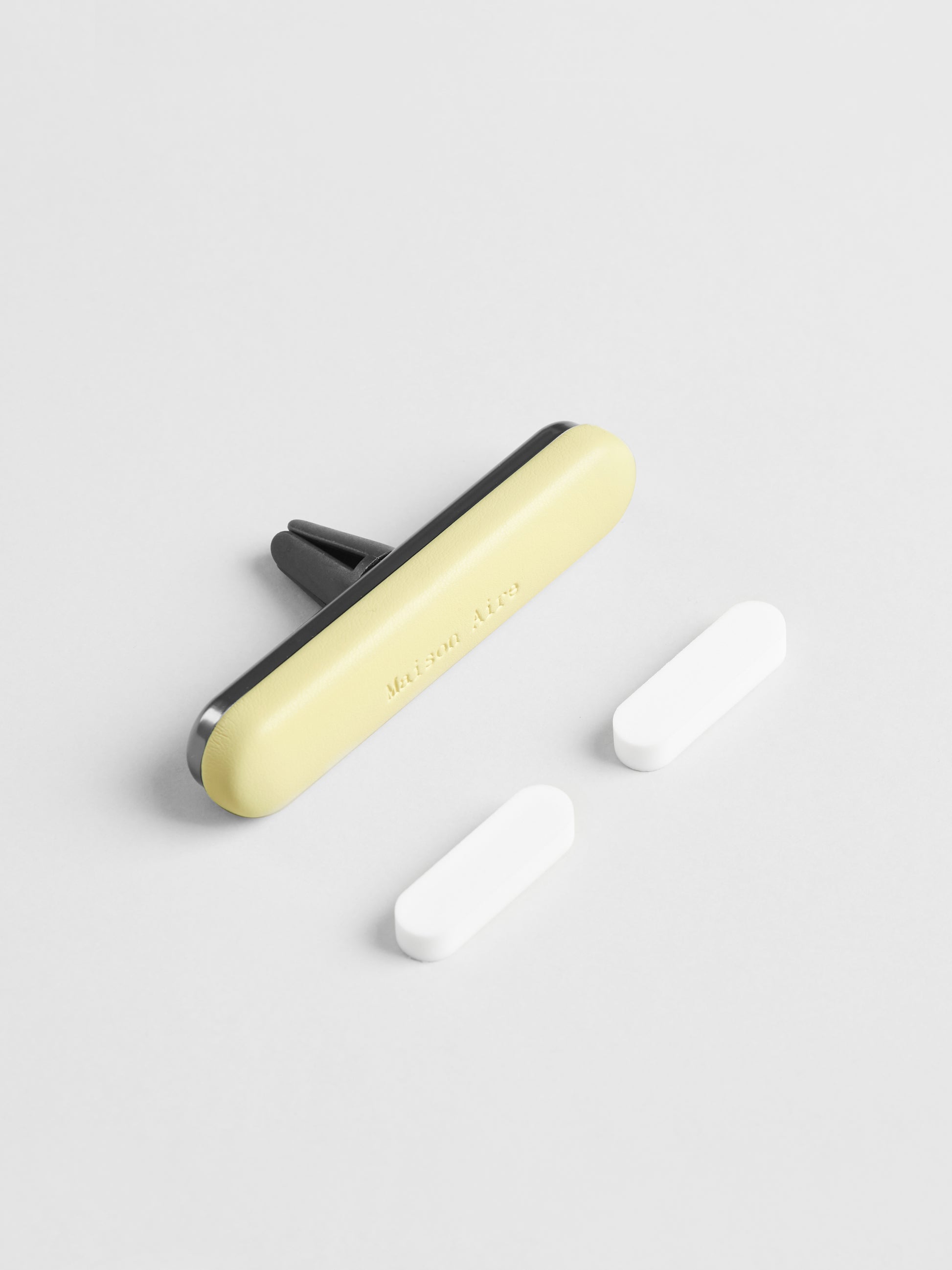 Maison Aire leather butter yellow car air freshener scent inspired by fine perfumes