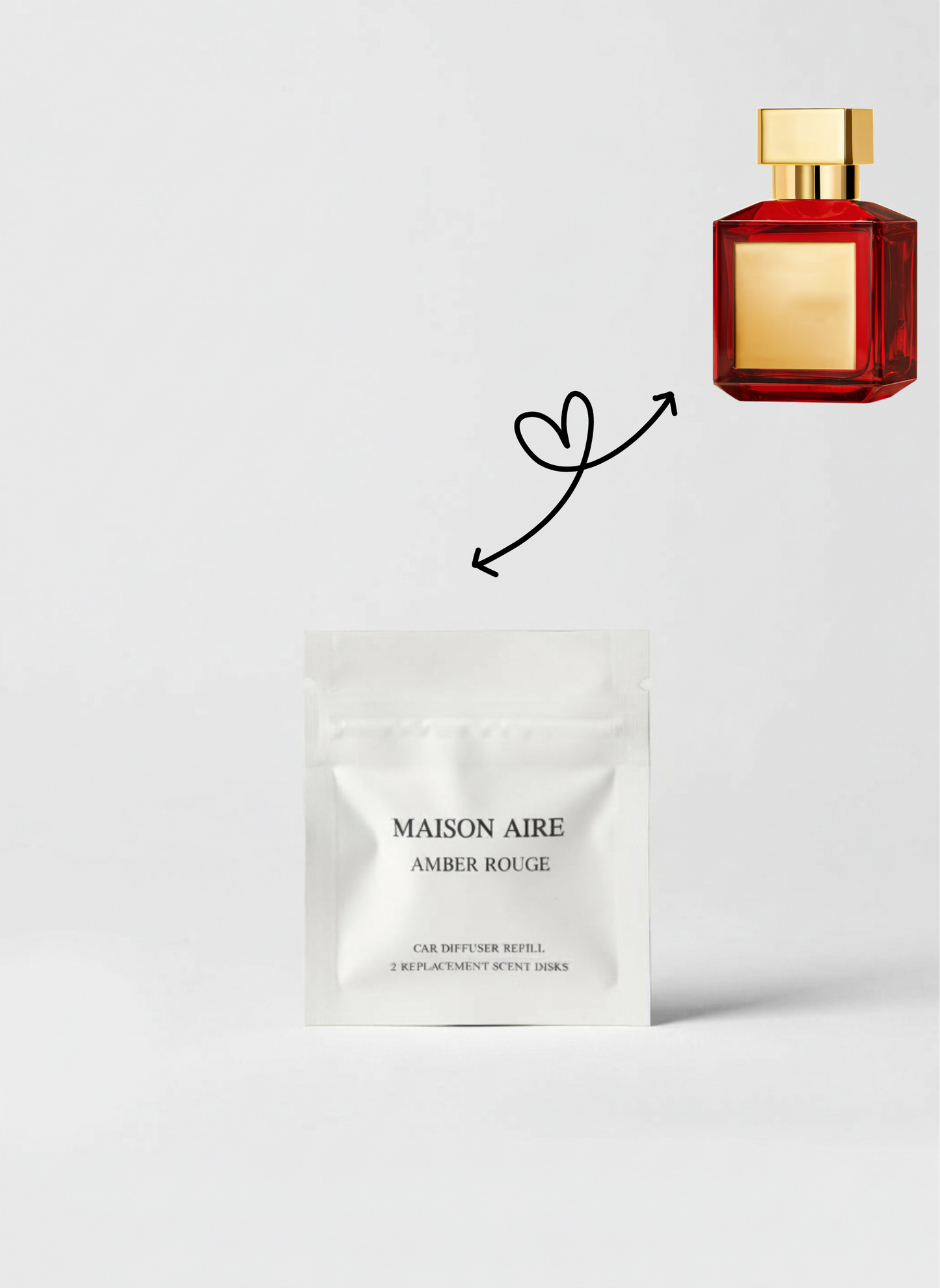 Maison aire car air freshener, scent refills inspired by Giorgio Armani Acqua Di Gioia Baccarat Rouge 540