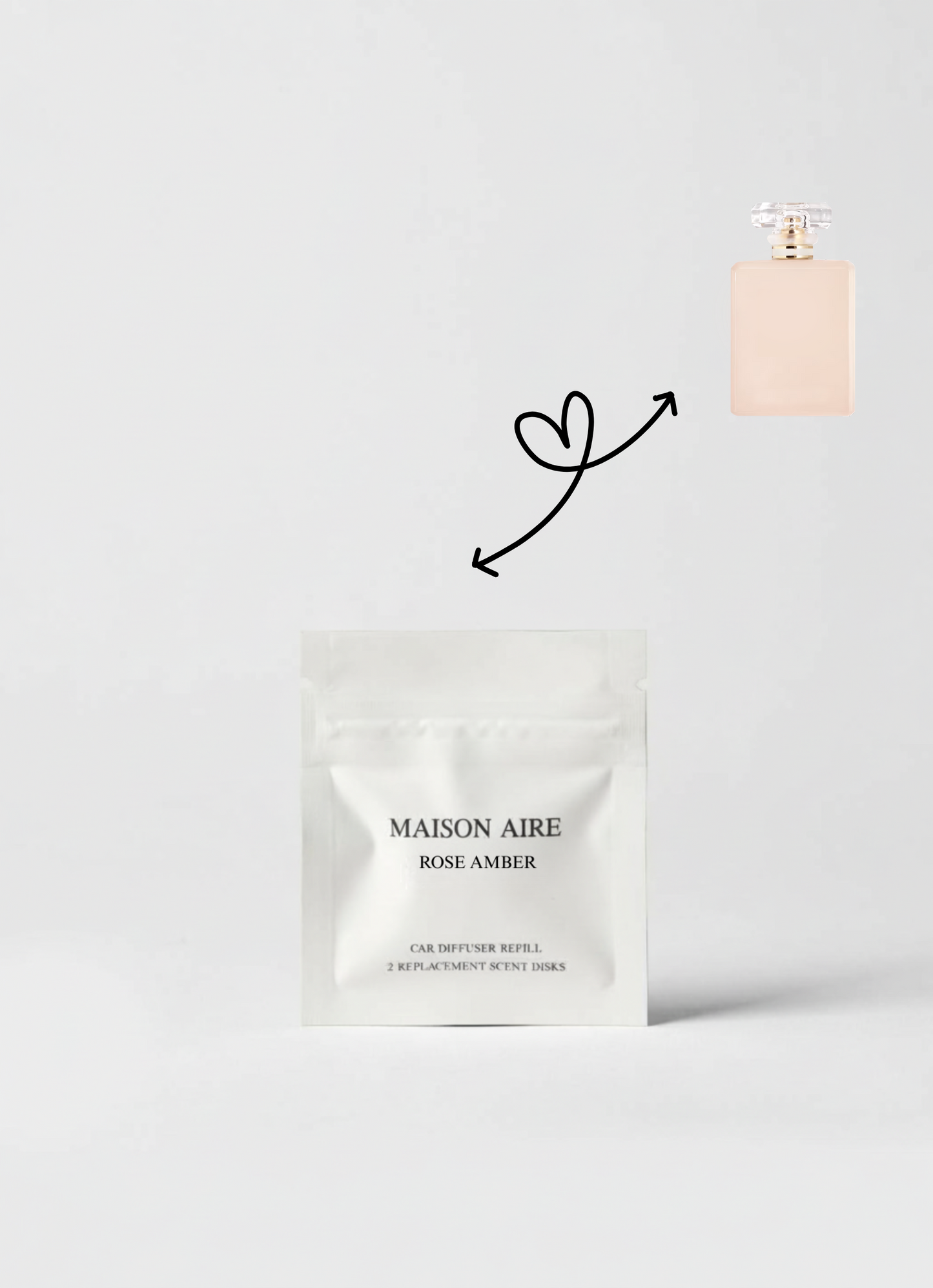 maison aire car air freshener scent refill, scent inspired by Chanel Coco Mademoiselle