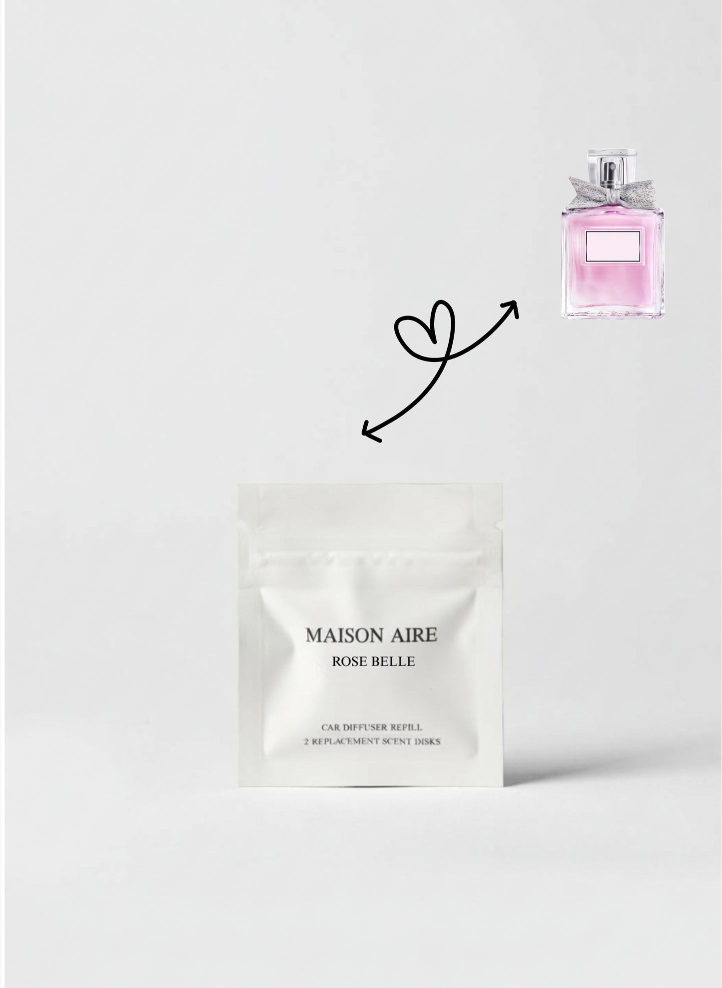 maison aire car air freshener scent refill, scent inspired by Miss Dior