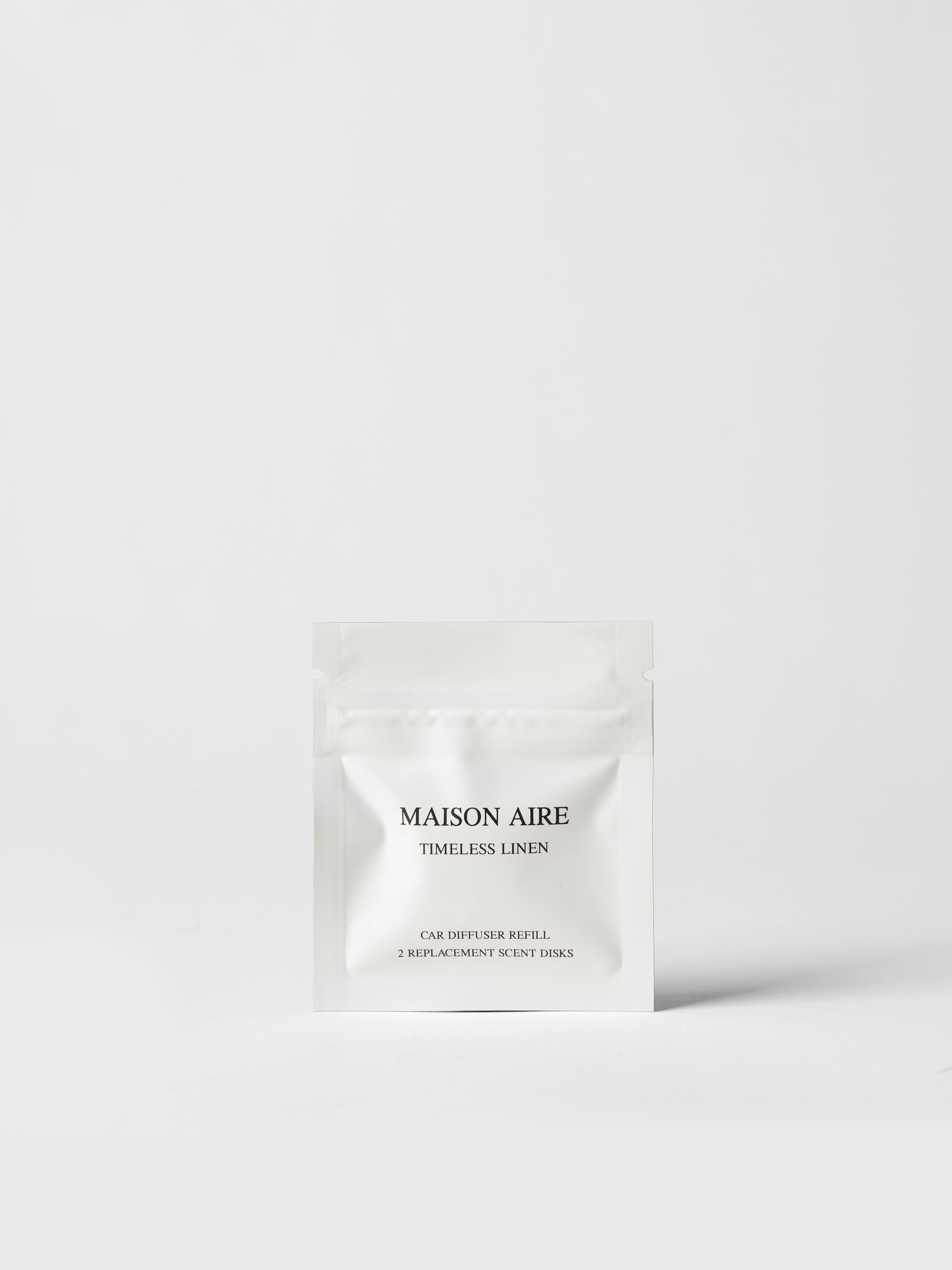 Maison Aire Timeless Linen car diffuser refill package with 2 replacement scent disks , inspired by Chanel No.5 scent
