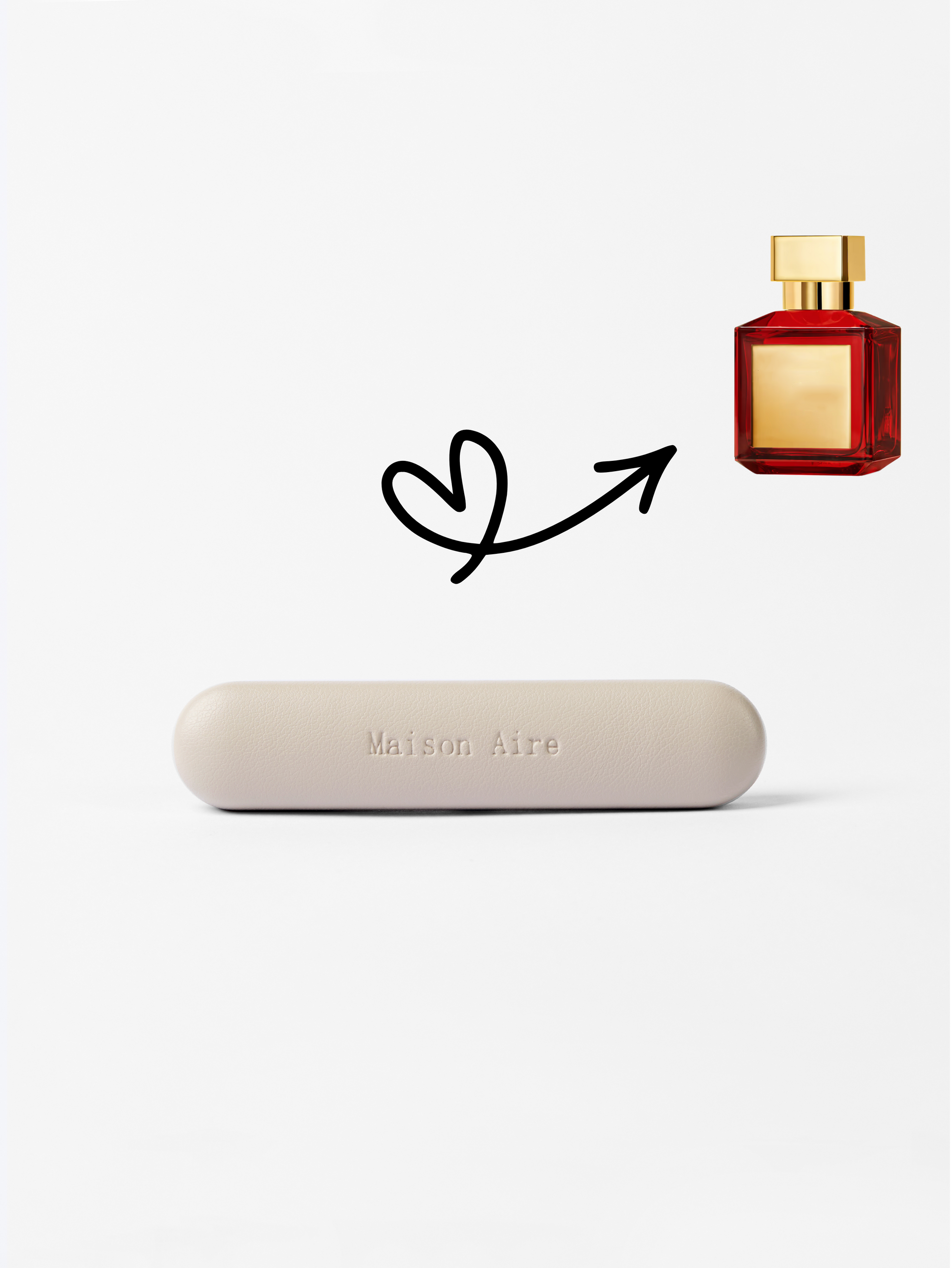 maison aire grey leather car air freshener scent inspired by Baccarat Rouge 540