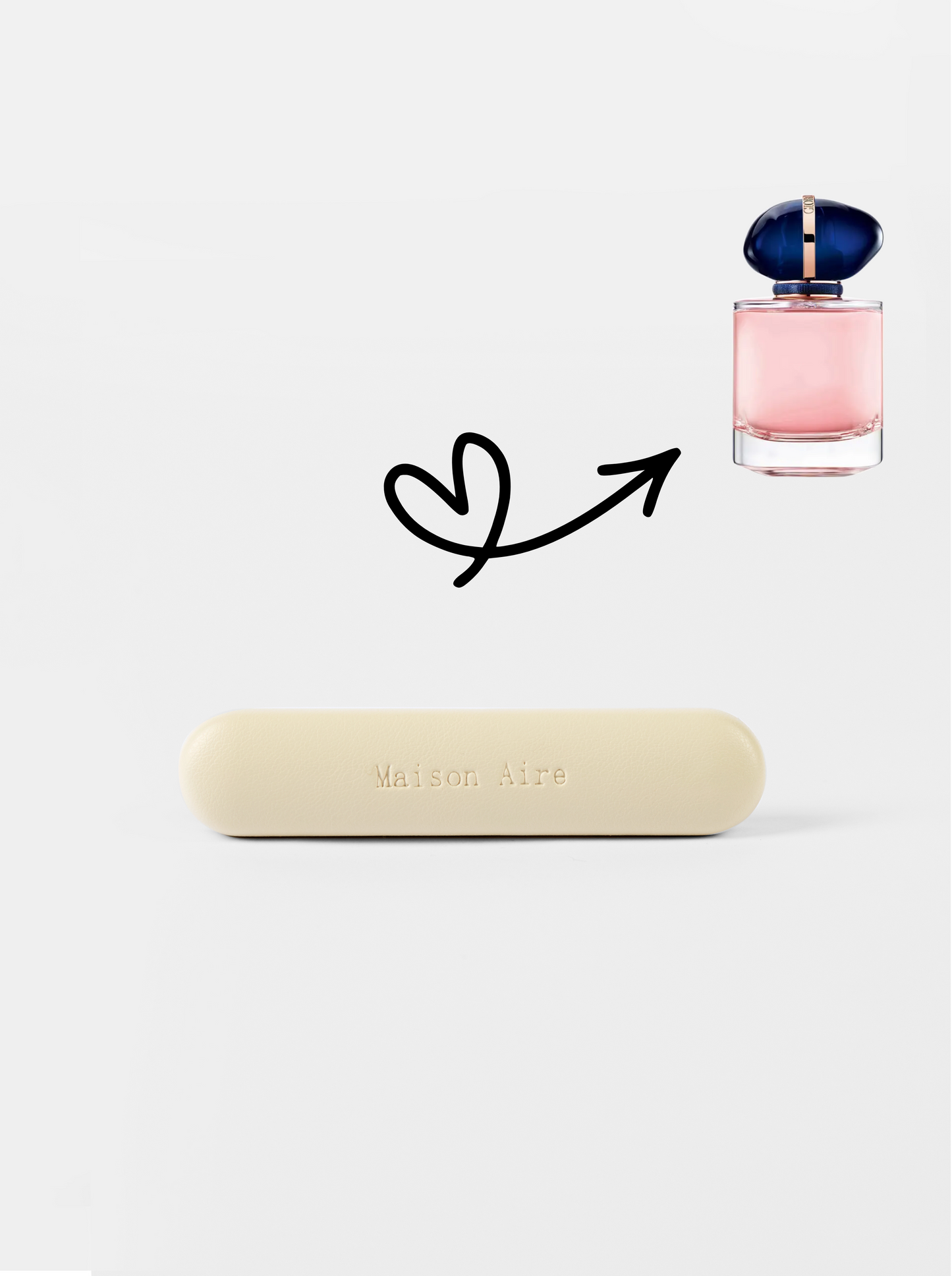 maison aire beige leather car air freshener scent refill, scent inspired by Giorgio Armani My Way 