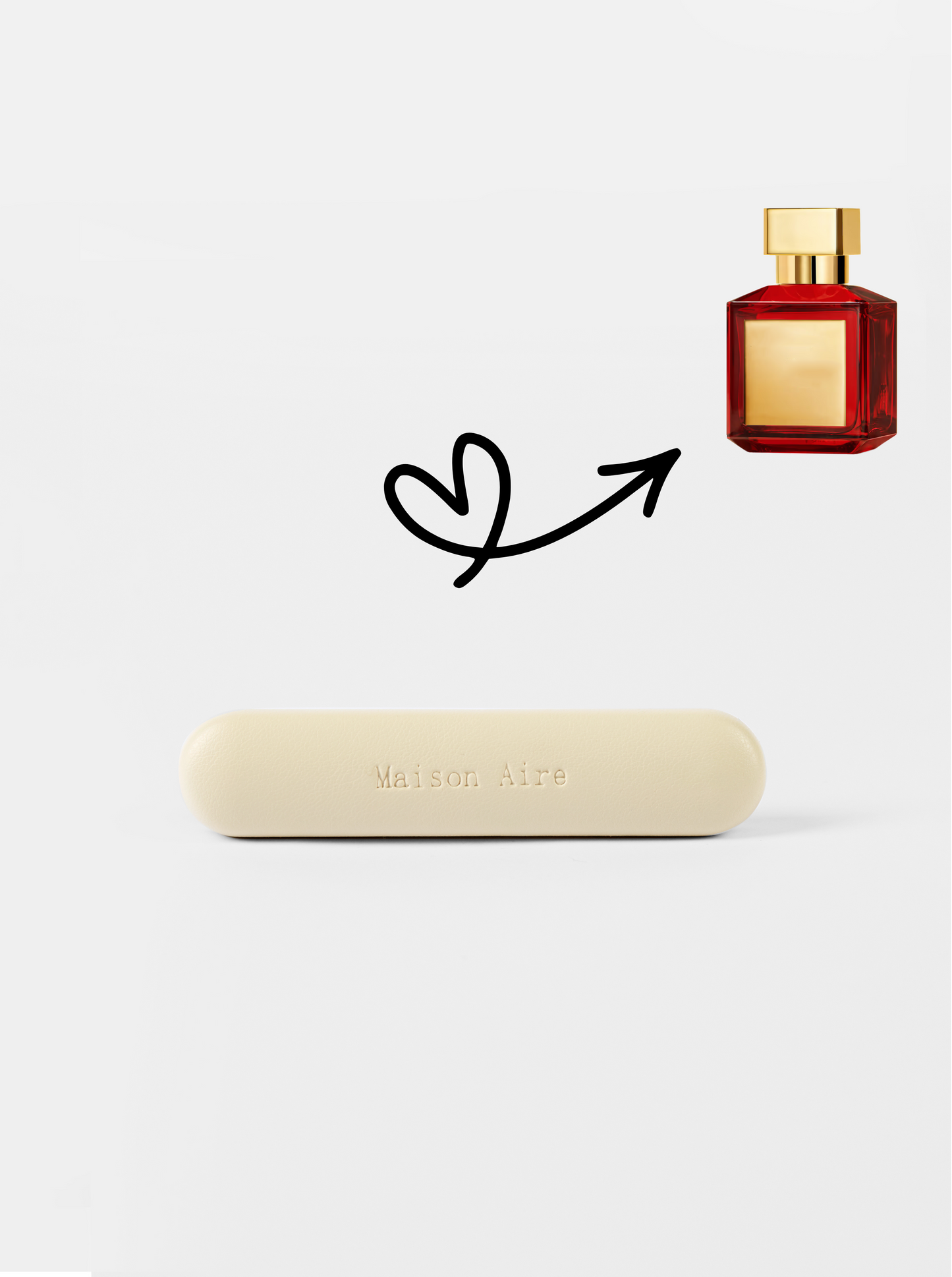 maison aire beige leather car air freshener scent refill, scent inspired by Baccarat Rouge 540