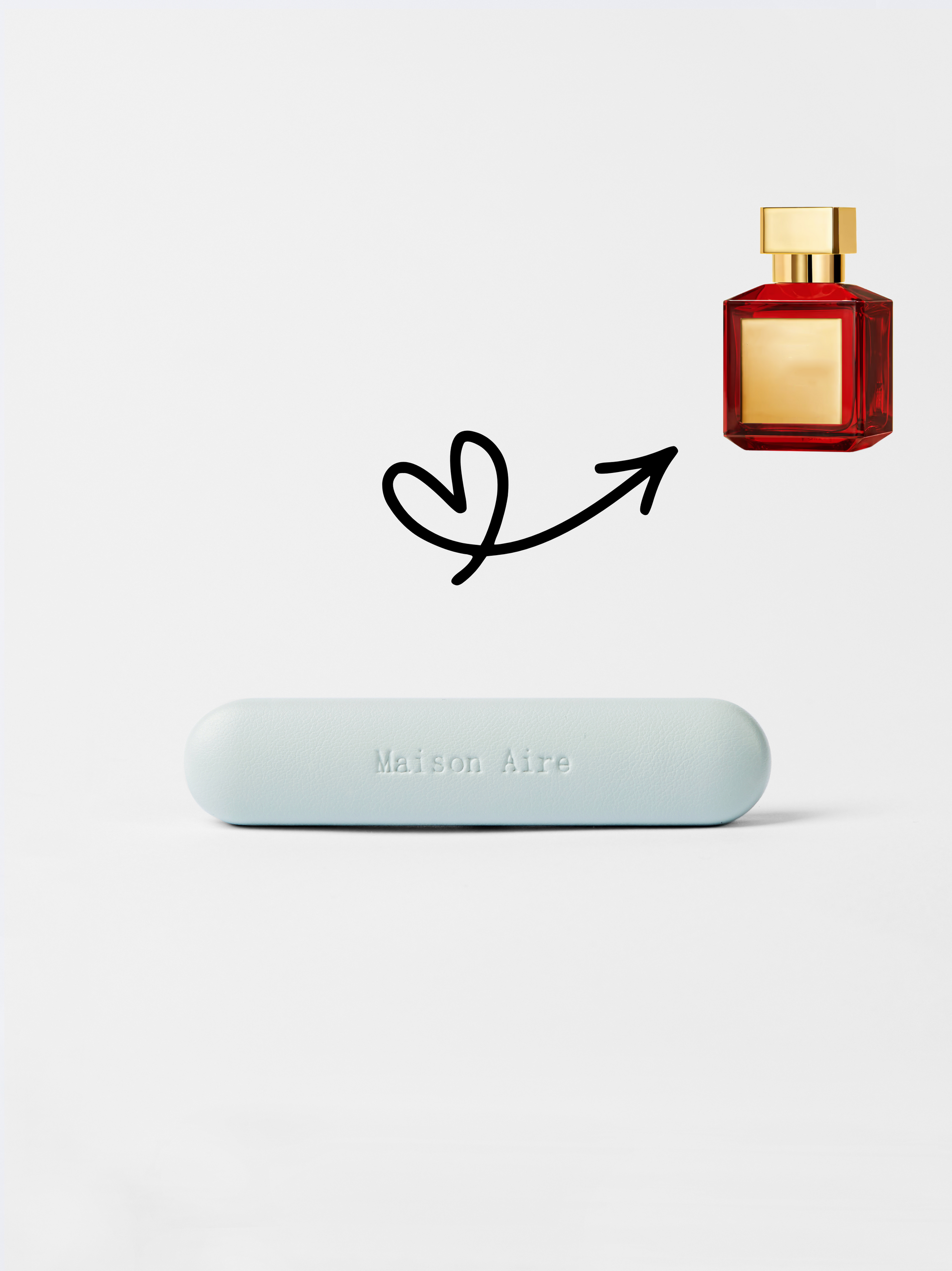 maison aire baby blue leather car air freshener scent refill, scent inspired by Baccarat Rouge 540