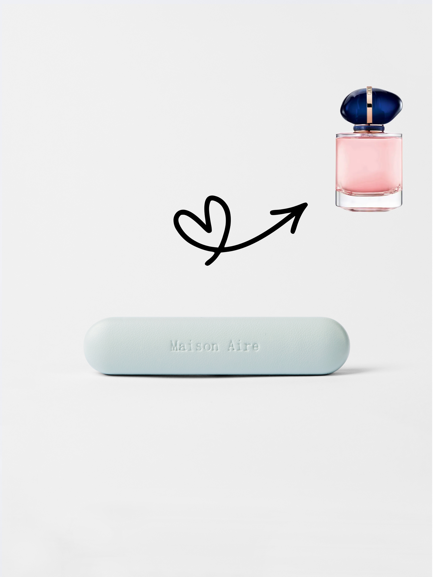 maison aire baby blue leather car air freshener scent refill, scent inspired by Giorgio Armani My Way 