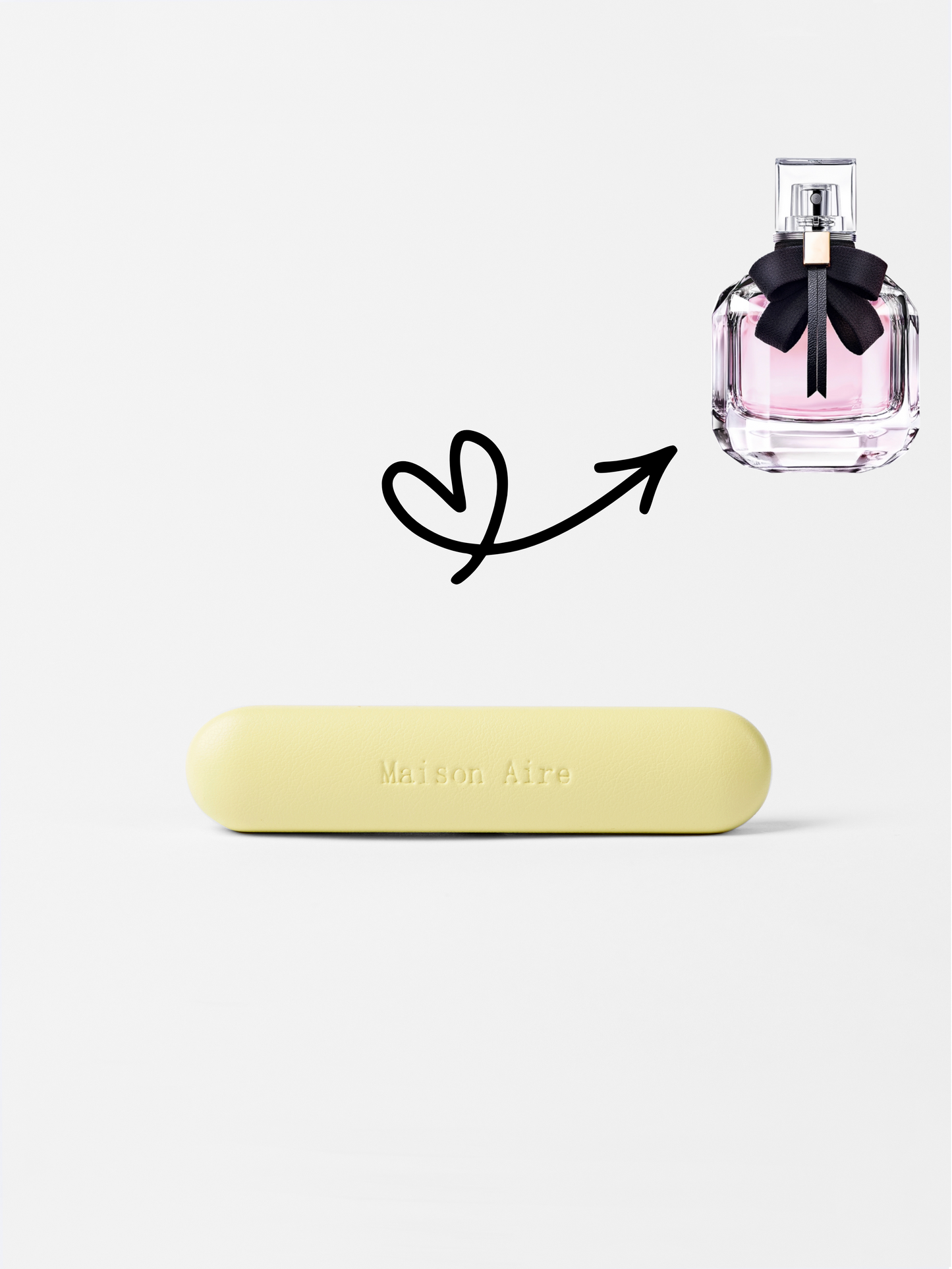 maison aire leather butter yellow car air freshener scent refill, scent inspired by YSL Mon Paris