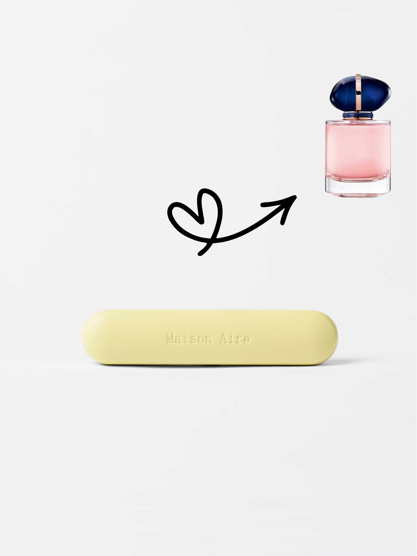 maison aire leather butter yellow car air freshener scent refill, scent inspired by Giorgio Armani My Way 