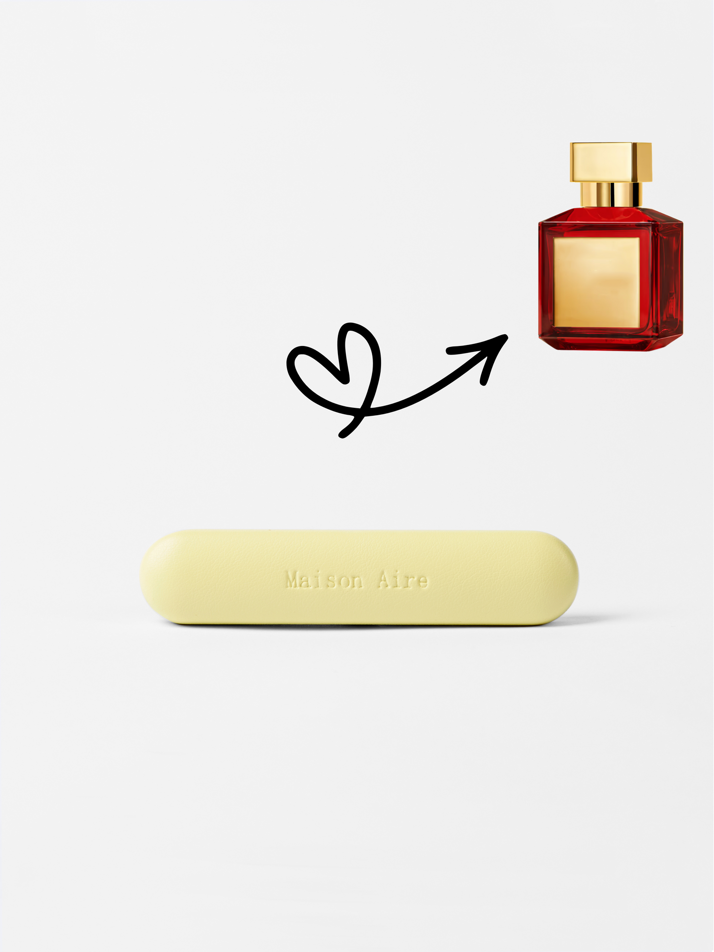 maison aire leather butter yellow car air freshener scent refill, scent inspired by Baccarat Rouge 540