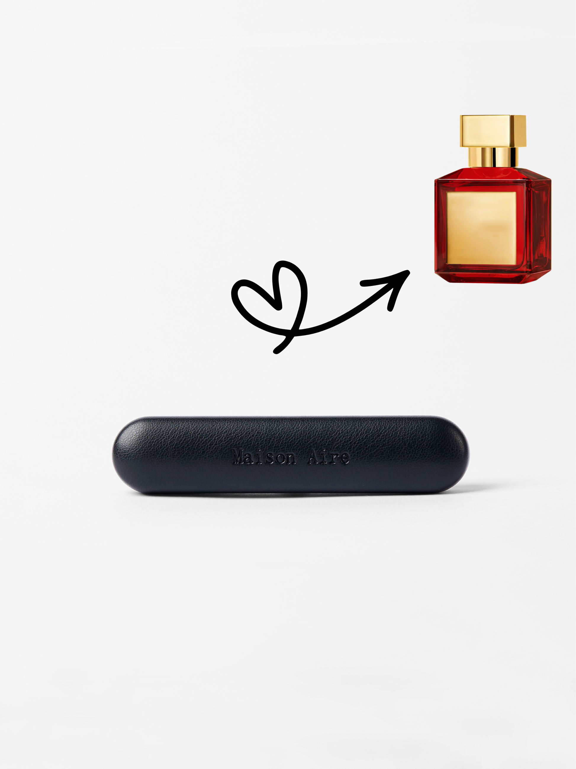 maison aire black leather car air freshener scent refill, scent inspired by Baccarat Rouge 540