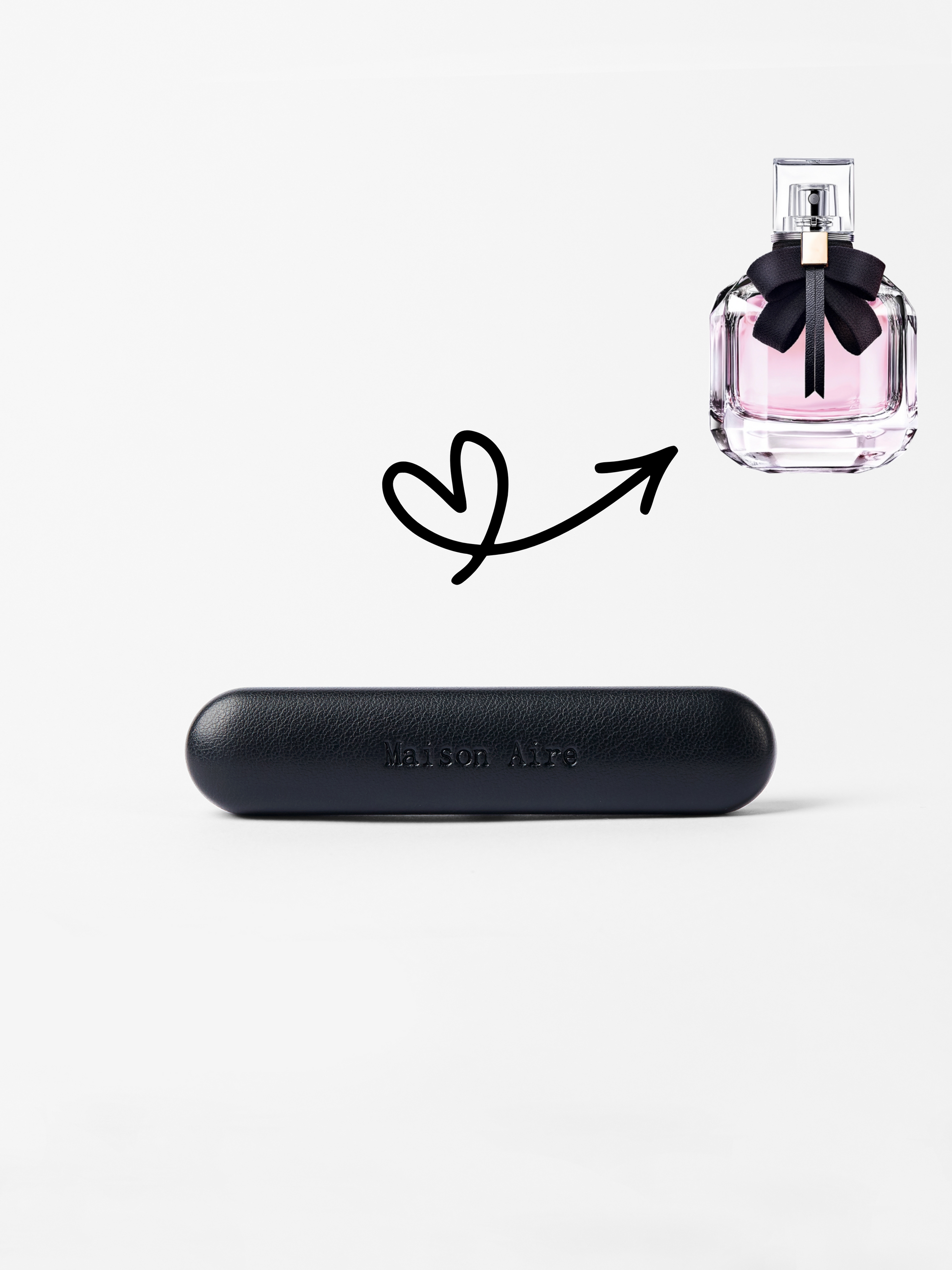 maison aire black leather car air freshener scent refill, scent inspired by YSL Mon Paris