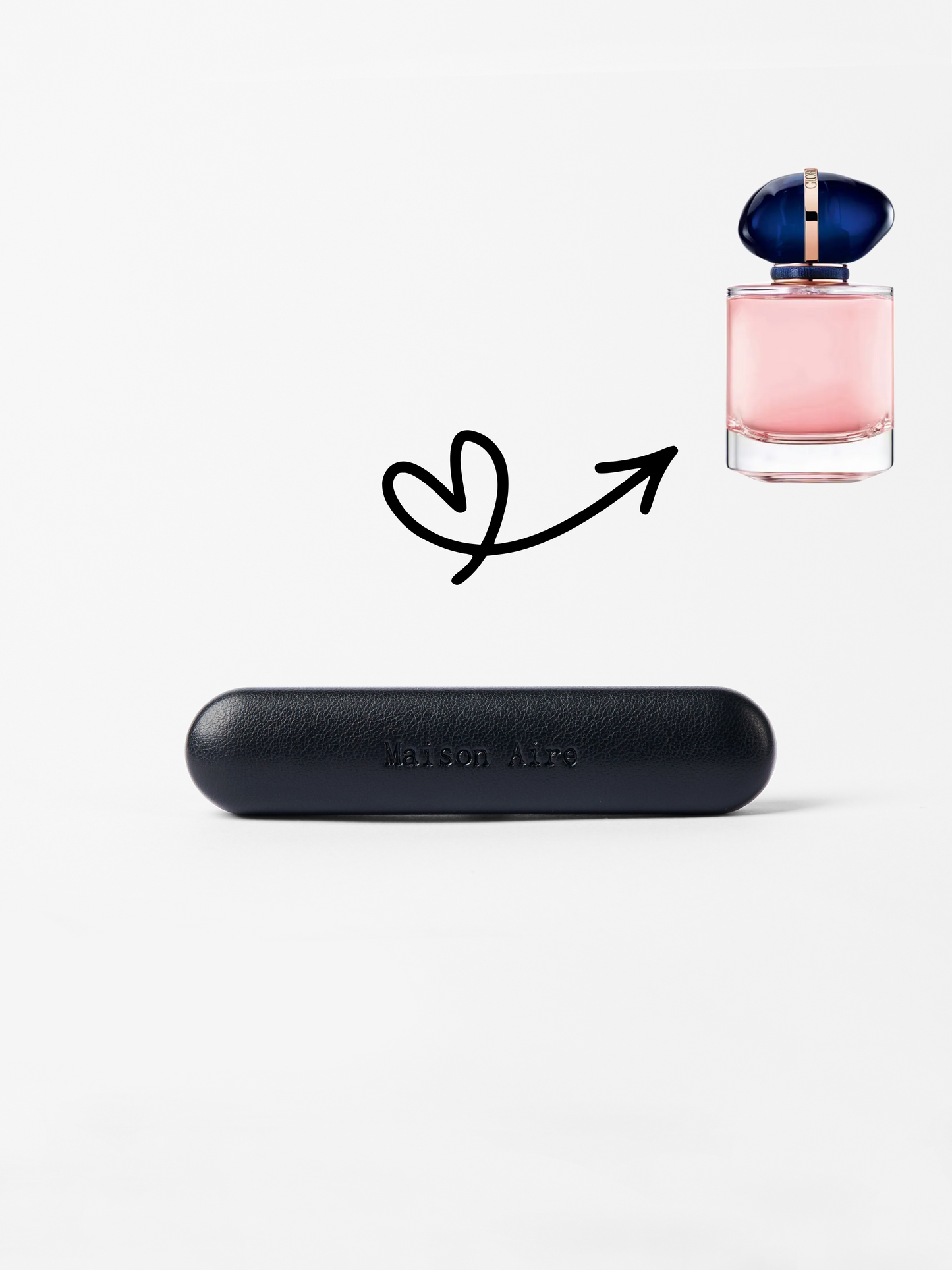 maison aire black leather car air freshener scent refill, scent inspired by Giorgio Armani My Way 