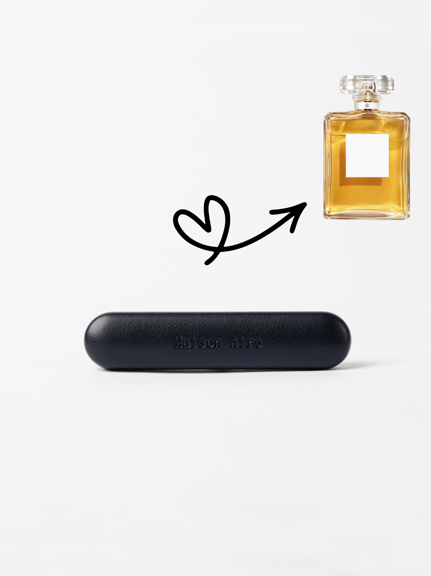 maison aire black leather car air freshener scent refill, scent inspired by Chanel no.5