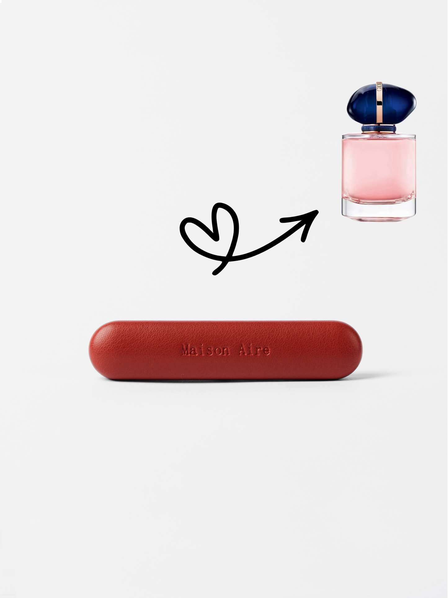 maison aire ruby red leather car air freshener scent refill, scent inspired by Giorgio Armani My Way 