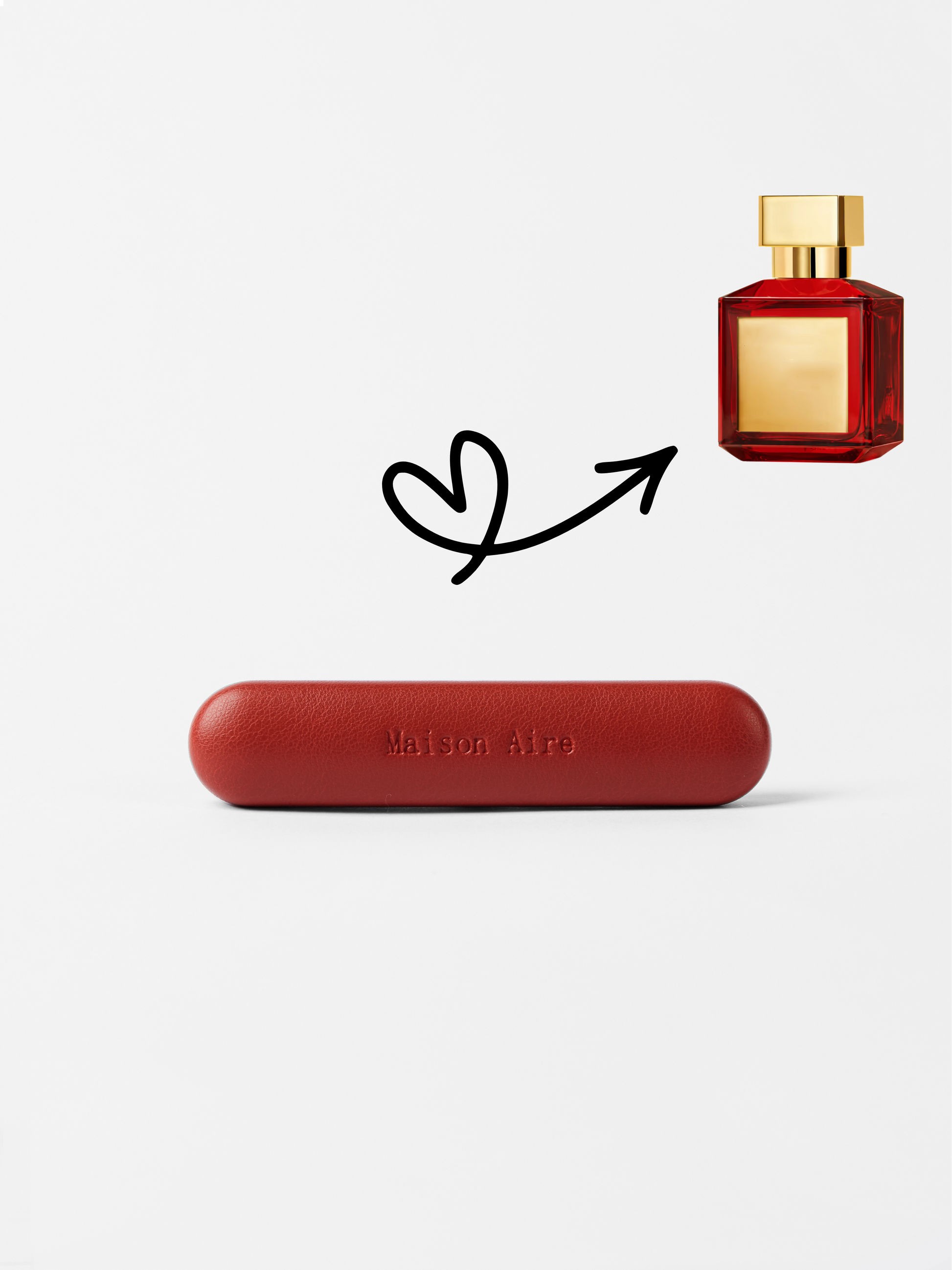 maison aire ruby red leather car air freshener scent refill, scent inspired by Baccarat Rouge 540